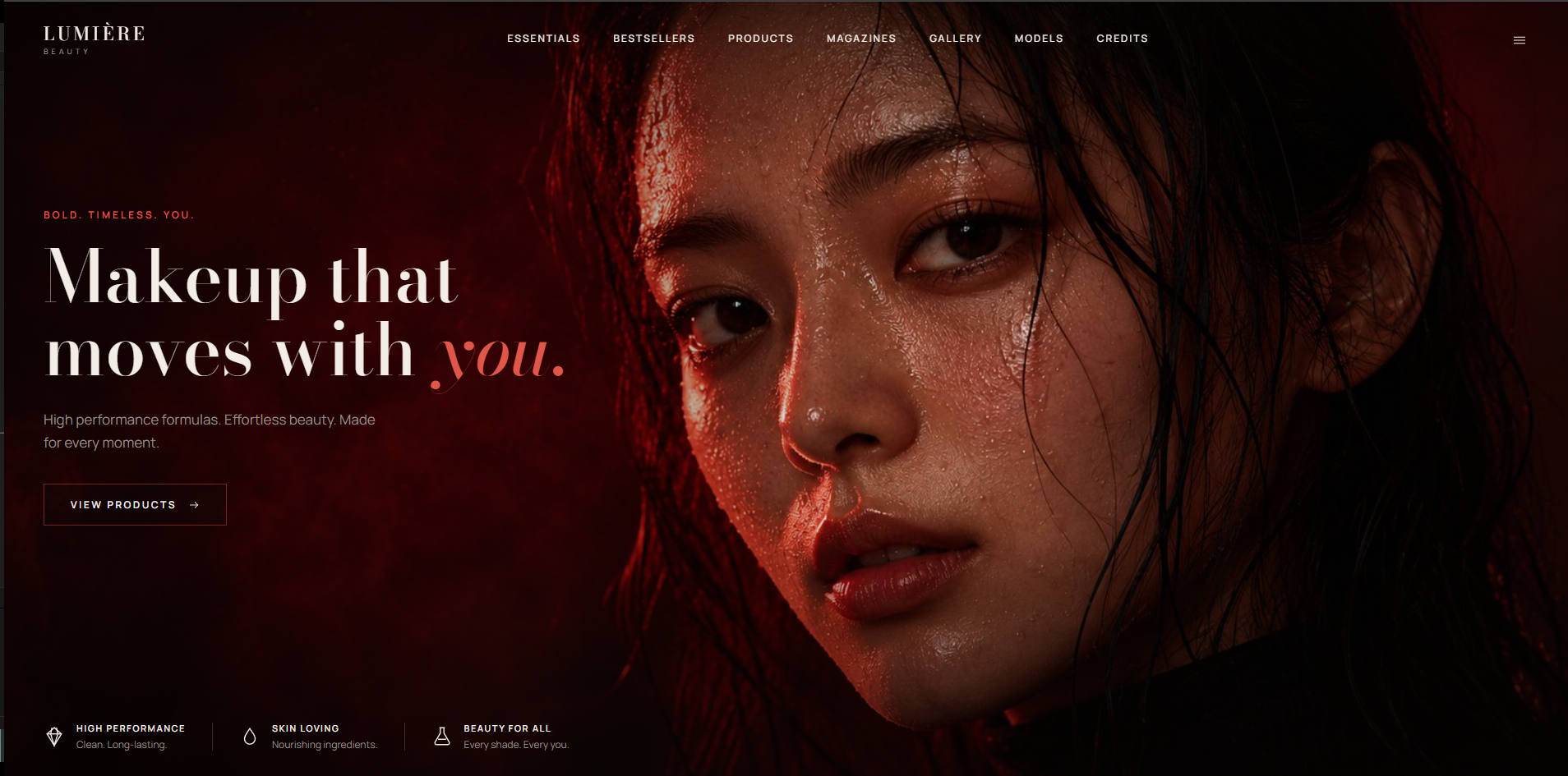 Lumiere Beauty website homepage